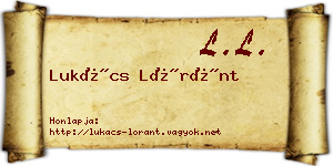 Lukács Lóránt névjegykártya