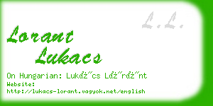 lorant lukacs business card